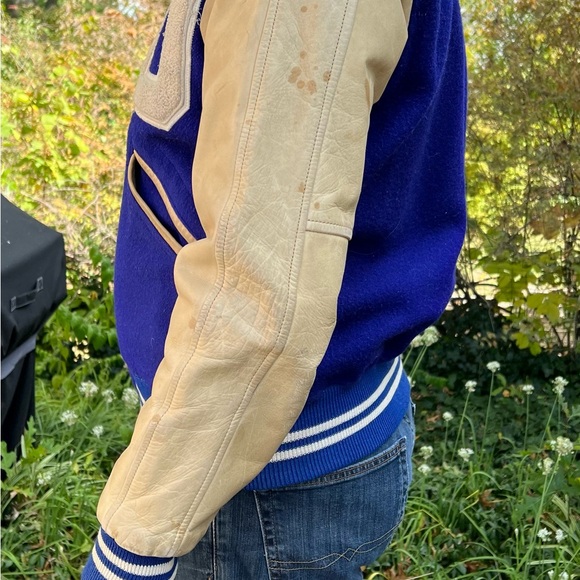 Vintage Letterman’s Varsity Jacket Wool and Leather - Picture 2 of 9